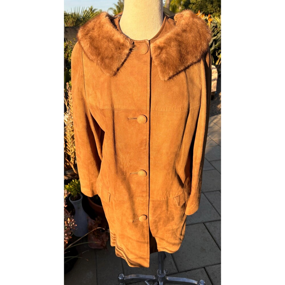 Cresco Country Sportswewr Suede Coat with Fur Collar